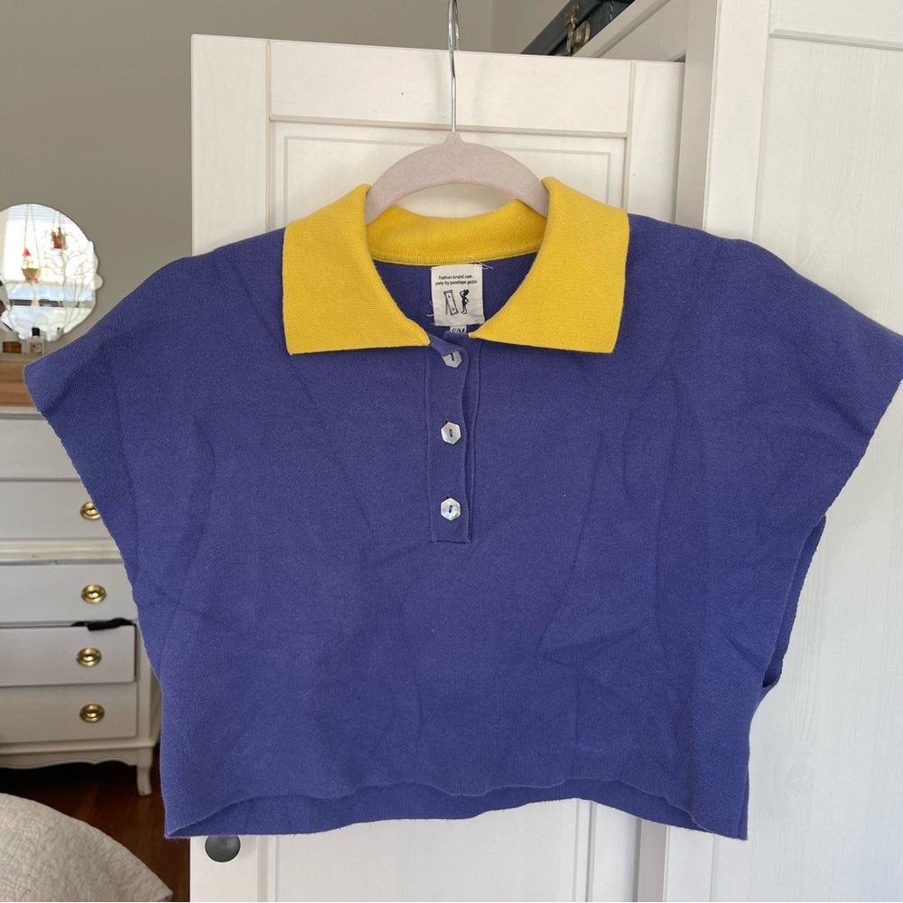 Fashion Brand Company Blurple/Yellow Knit Polo (One Time Release)